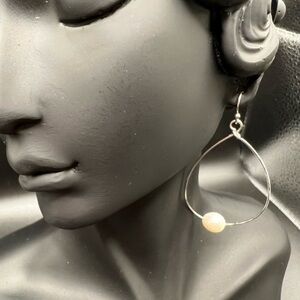 Elegant Silver and Pearl Teardrop Earrings